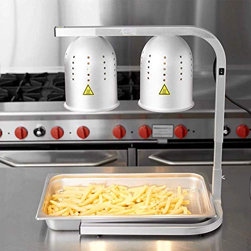 Avantco Commercial Portable W62 Heat Lamp Food Warmer 2-Bulb Free-Standing (Renewed)