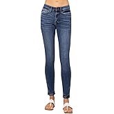 Judy Blue Classic Mid Rise Skinny Jeans for Women Handsand Comfortable Cotton Denim Pants-82252