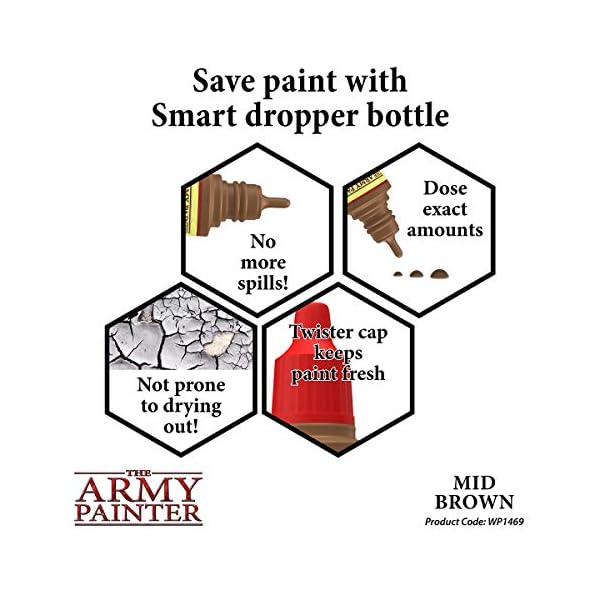 The Army Painter | Warpaint | Mid Brown | Acrylic Non-Toxic Heavily Pigmented Water Based Paint for Tabletop Roleplaying, Boardgames, and Wargames Miniature Model Painting – Bild 6