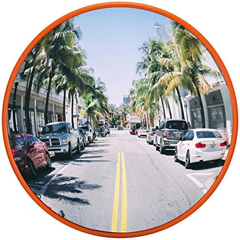 Convex Security Safety Mirror, 12 Inches in Diameter, Circular; Great for Shops, Warehouses, Parking Lots, Offices, Indoors, Outdoors, Blind Spots; Includes Brackets for Installation (12 Inches)