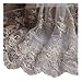 Valuta Beautiful by Design Beige 4 1/2 Yards Retro Floral Embroidered Mesh Lace Dress Edge Lace Trim Fabric Ribbon Wedding Bridal Veils Craft 9 1/2 Inches Wide