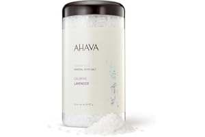 AHAVA Dead Sea Mineral Bath Salt- Intense Relaxation for Body & Mind, Elevates Moisture, Softens & Eases Sore Muscles, Enriched by Exclusive Dead Sea Salt & Osmoter blend, 32 oz