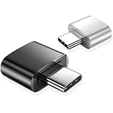 Mepsies USB C to USB Adapter (2 Pack), USB C OTG Adapter | Type C to USB-A Converter, Compatible with iPhone 17/16/15, Galaxy S25/S24/S23, iPad, MacBook and More, Black and Silver