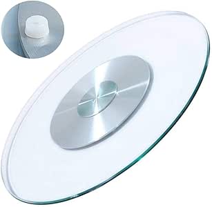 ø70cm Cocina Lazy Susan,Tabla Giratoria,Vidrio Templado,Redondo,Plato