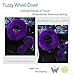 Younglingn Car Steering Wheel Cover Gear Shift Handbrake Fuzzy Cover 1 Set 3 Pcs Multi-Colored with Winter Warm Pure Wool Fashion for Girl Women Ladies Universal Fit Most Car (Purple)
