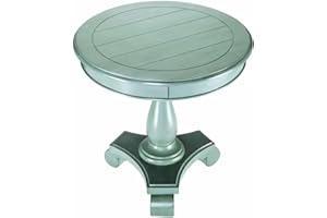 Morden Fort Round Pedestal Side End Table 26" Small Accent Wooden Coffee Nightstand Table for Living Room and Bed Room Foyer Office Small Spaces Antique Teal