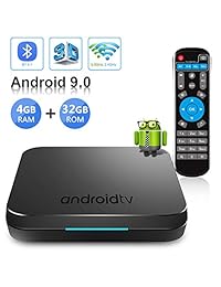 TUREWELL android 8.1 tv box, KM9 tv box S905X2 Quad core 4GB LPDDR4 RAM 32GB ROM media player, 4K 3D tv box supports 2.4G 5G dual WiFi BT 4.1 Ethernet 10 100M with LED Indicador, IR voz control remoto