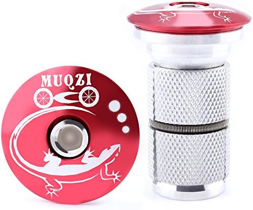 Bike Headset Stem Cap Top Cap with expansion Bolt Screw Bicycle Headset Top (Red)