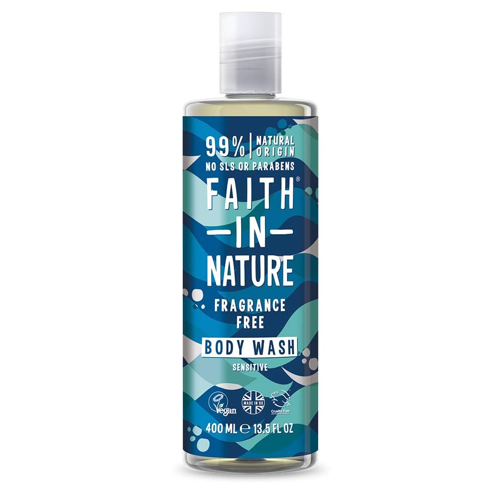 Faith In Nature Natural Fragrance Free Body Wash, Sensitive, Vegan and Cruelty Free, No SLS or Parabens, 400 ml โ image 1