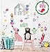 Dog Wall Decals for Girls - Cupcake Cute Pink Decor Stickers for Kids - Wall Decor Stickers for Kids - Baby Decals Dog [>45 Art Baby Bedroom clings]