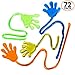 Glitter Sticky Hands - Bulk Pack of 72, Assorted Colored Stretchy Sticky Fingers for Kids for Fun, Sensory Toys, Stocking Stuffers and Birthday Party Favor Supplies by Bedwina