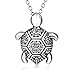 YFN Turtle Necklace Sterling Silver with Cubic Zirconial Necklace 18