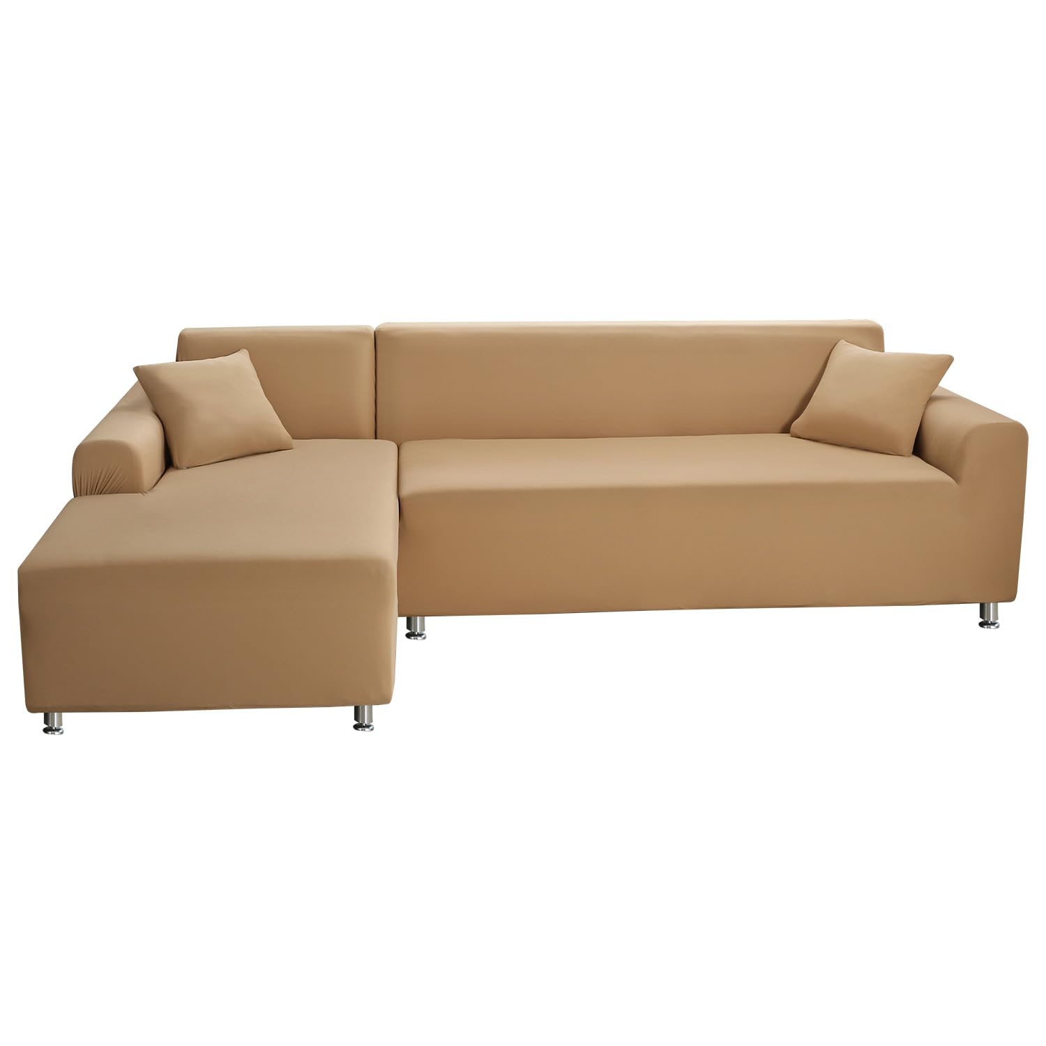 Mingfuxin Sectional Couch Covers, Stretch Sofa Slipcovers L Shaped Anti Slip Corner Sofa Cover Chaise Lounge Protector with 2 PCS Pillow Covers for 3 Seaters + 3 Seaters L-Type Sectional Sofa Couch
