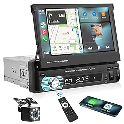 Podofo Single Din Car Stereo with Apple Carplay and