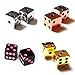 2Pcs D6 16mm Custom Metal Alloy Heavy Dice - Highly Polished Premium Edition (Gold body / Black pips)