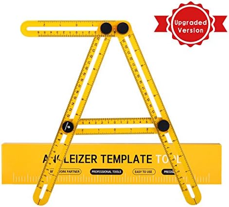 IDAODAN Angle-Izer Template Tool, Easy Angle Ruler - Multi Angle Measuring Tool with Unique Laser Etched Line - Ultimate Angleizer Tile &amp; Flooring Template Tool