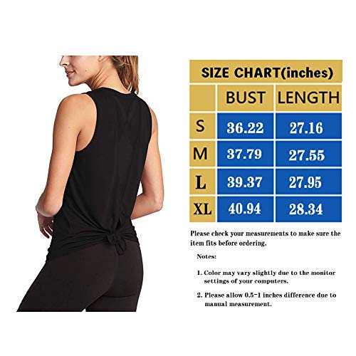 ADOLPH Women's Sexy Open Back Cute Mesh Yoga Workout Sports Shirts Activewear Tank Tops(Black,M)