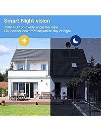 Videotimbre ,GJT Smart timbre 720P HD WiFi timbre cámara de seguridad con timbre 8G tarjeta SD 2 baterías 166° Gran Angular Real-Time Audio Visión Nocturna PIR Motion Detection App Control