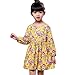 AMA(TM) Baby Girl Kids Cotton Floral Long Sleeve Princess Party Dress (4T, Yellow)