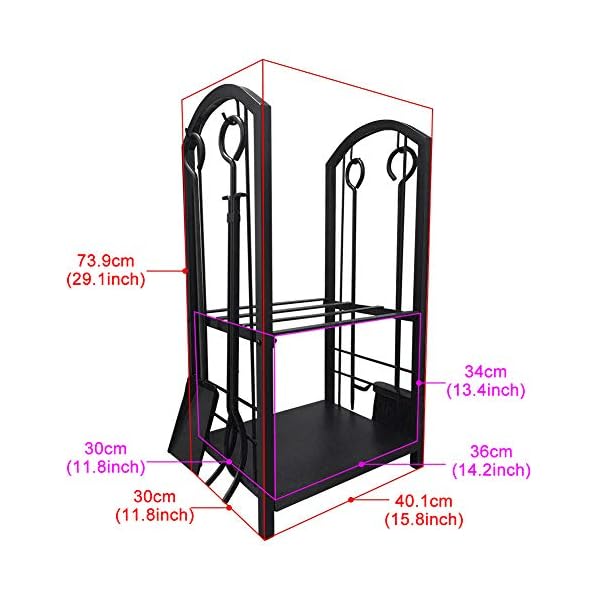 Amagabeli Estante para leña de Chimenea Estante de registro de Chimenea