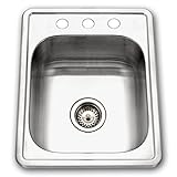 Houzer 1722-7BS-1 Hospitality Series Topmount Stainless Steel 3-holes Bar/Prep Sink