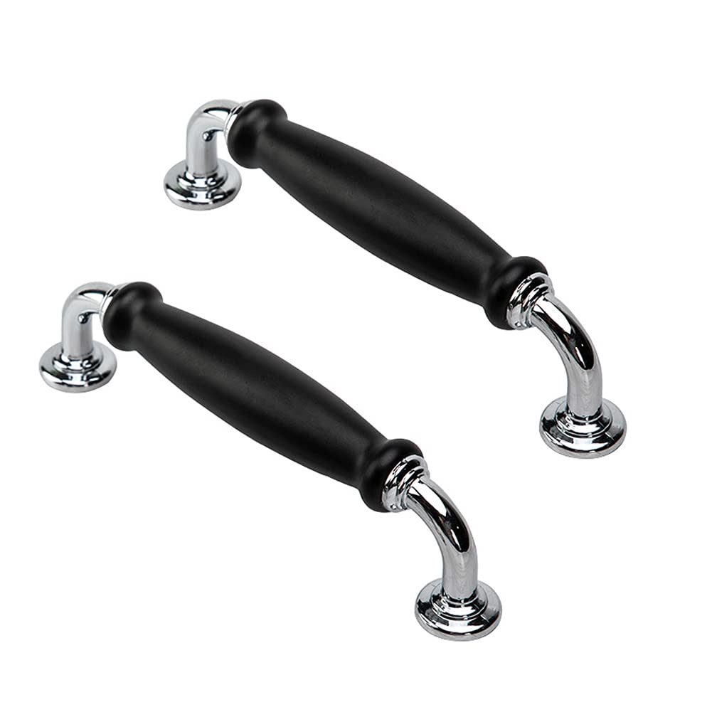 SYDARSYN 2 Pcs Black Drawer Knobs Cupboard Pulls Vintage Kitchen Cabinet Door Handles Furniture Cupboard Handles Hole Distance 128mm Black