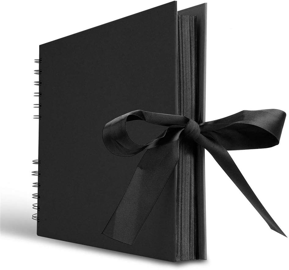 Climberty Scrapbook, 80 Pages Photo Album, Great for Craft Paper DIY Anniversary, Wedding, Valentines Day Gifts (Black)