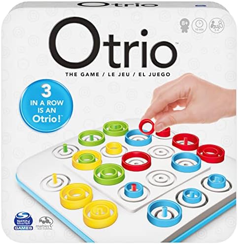 Marbles OTRIO – Nueva edición del juego de mesa estratégico para la familia – Alinea los peones en una versión modernizada del Morpion en forma de juego de mesa – Multijugador – Juego infantil de 8