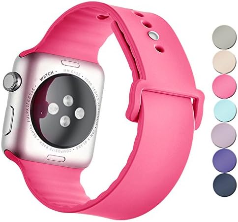 Wandele Silicone Band 42mm Replacement Bracelet Band Wristband for Apple Watch Nike+,Sport,Edition,Series 1 &amp; 2 &amp; 3(42mm Barbie pink)