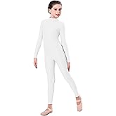 Aoylisey Girls Full Body Long Sleeve Unitard,Kids Gymnastics Turtleneck One Piece Bodysuits Dance Costume