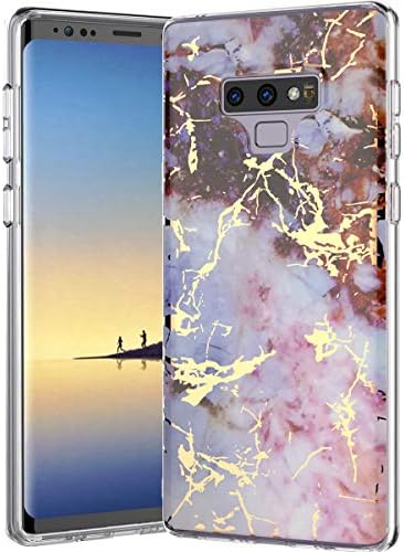 BSLVWG Compatible with Galaxy Note 9 Case,Marble Pattern Cover for Samsung Galaxy Note 9 2018(Red Pink)