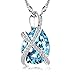 Pealrich Teardrop Fashion Jewelry Pendant Love Necklace Made with SWAROVSKI Crystal Elements ,Gifts for Women (Blue)