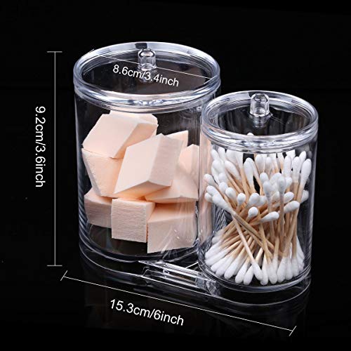 Cotton Swab Pads Holder Cotton Buds Dispenser Clear Bathroom Jar