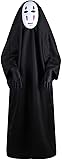 Women Men Black Hoodies Robe Costume with Mask