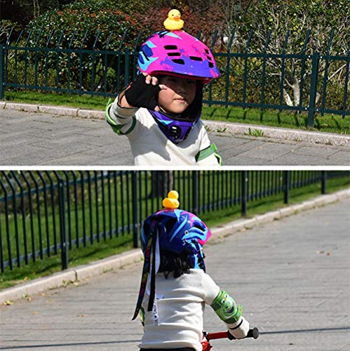 YBB 2 PCS Helmet Duck Bike Horn, Novelty Bicycle Bell Squeeze Horns Cycling Light for Toddler Children Adults Bicycle - Thumbnail 7