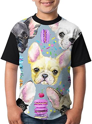 Bull Dog Kids Running T Shirt 3D Printed Tee Crew Top Large