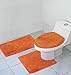 Hailey 3 Piece Bath Rug Set, Orange