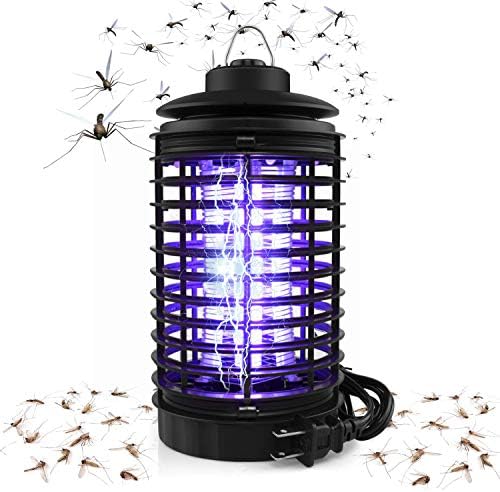 BAPTISM Electric Bug Zapper, Powerful Mosquito Trap, Light-Emitting Mosquito Lamp with Hook, Flying Insect Trap for Indoor (Black)