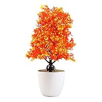 Acamifashion Home Fake Plants Decor 1Pc Potted Artificial Tree Plant Bonsai Stage Garden Wedding Home Party Decor - Orange