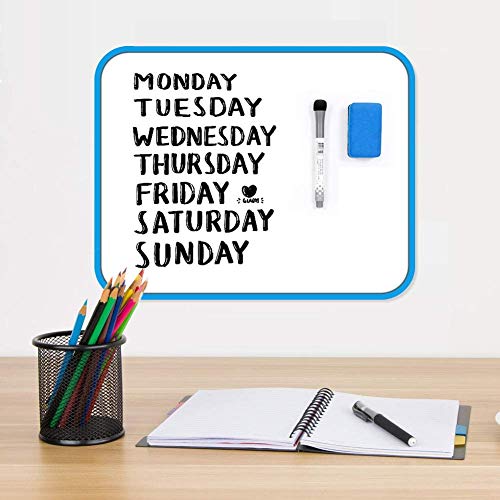 SIOSSION Small Whiteboard Set Double Sided Hanging Whiteboard Message Scoreboard Easy to Clean Wall White Board for Cubicle Office, School(1 Pack)