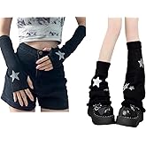 Yuoos Y2k Star Leg Warmers Arm Warmers Punk Gothic Gloves Harajuku Cute Leg Warmers for Women