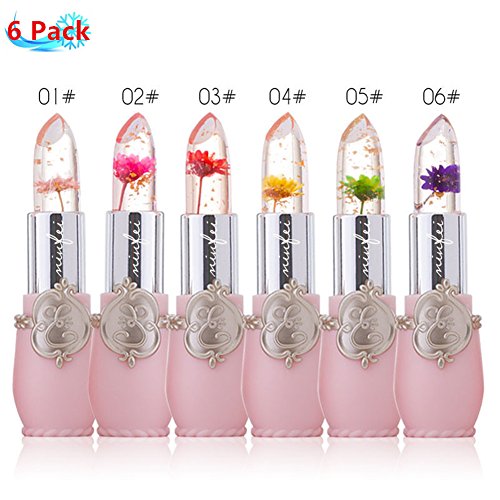 Petansy Flower Jelly Lipstick Set Nutritious Lip Balm Temperature Color