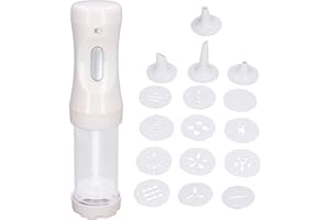 Cookie Press Gun Kit, Electric Cookies Maker Tool with 9 Discs and 1 Icing Tip for DIY Biscuit Maker Decoration, Battery Powe