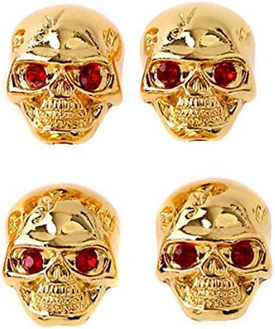 LYWS 4PCS Skull Knob Electric Guitar Volume Tone Control Knobs Skull Head (Gold)