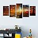 Funpark Art Red Forest Painting Modern Landscape Canvas Print Abstract Contemporary Wall Art Giclee Artwork Stretched Pictures Framed and Stretched