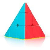 Stickerless Pyraminx Speed Cube with Stand &amp; Guide for Kids &amp; Adults | Smooth-turning STEM puzzle with display stand. Great for classrooms, travel, office desks, gifts and brain training.