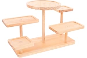 Luxshiny 5 Tier Wooden Display Stand: Cupcake Display Riser for Bread Plant Snack Jewels Figurines Candle Perfume Crafts