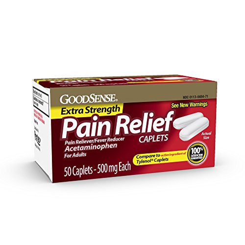 GoodSense Extra Strength Pain Relief, 500 mg Acetaminophen Caplets, 50