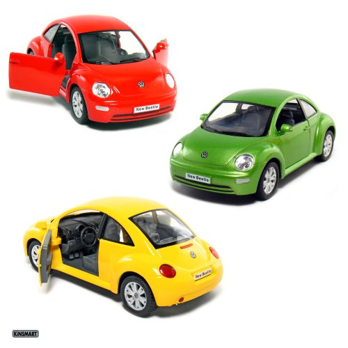 Set of 3 Cars: 6Â½" VW New Beetle 1/24 Scale.