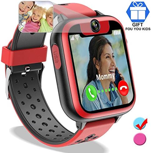 Kids Smart Cell Phone Watch - Smart Phone Watch for Boys Girls with Free SIM Card SOS 2 Way Call Phone Watch with Camera Puzzle Game Clock Touchscreen Children Cell Watch Holiday Birthday Gift